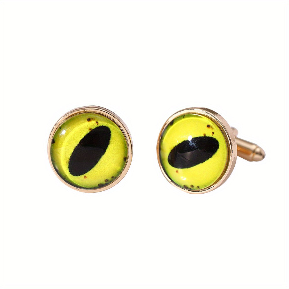 Crystal Glass Cat Eye Eyelet Cufflinks High-End Shirt Buckle