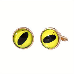 Crystal Glass Cat Eye Eyelet Cufflinks High-End Shirt Buckle