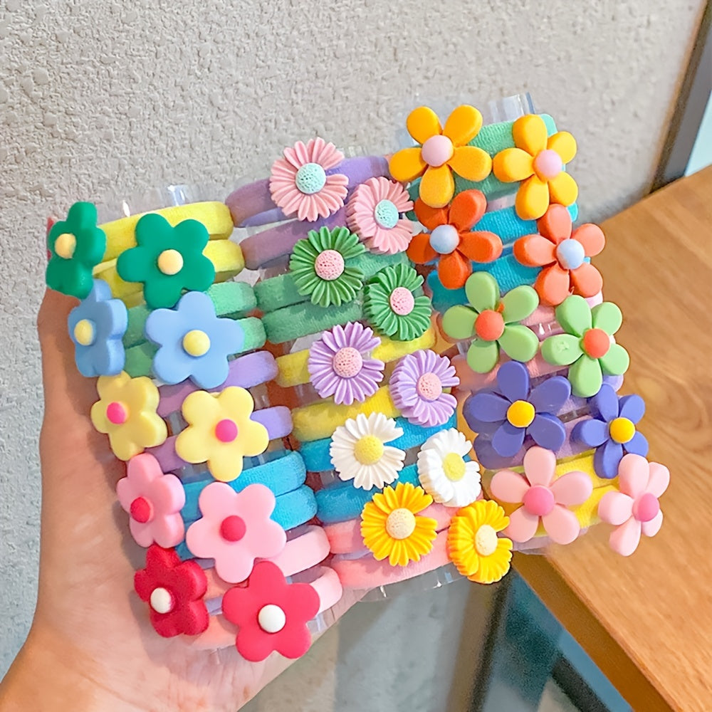 10pcs Sunflower Hair Tie Rope for Girls Kids