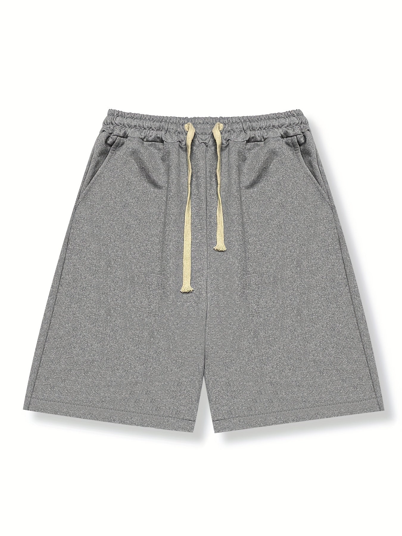 Solid Casual Stretch Graphic Drawstring Men's Shorts
