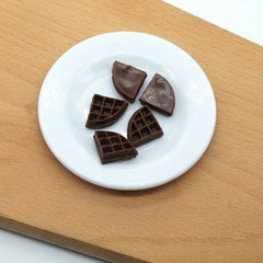 Waffle Cake PVC Lattice Biscuit Food Model DIY Cream 6pcs