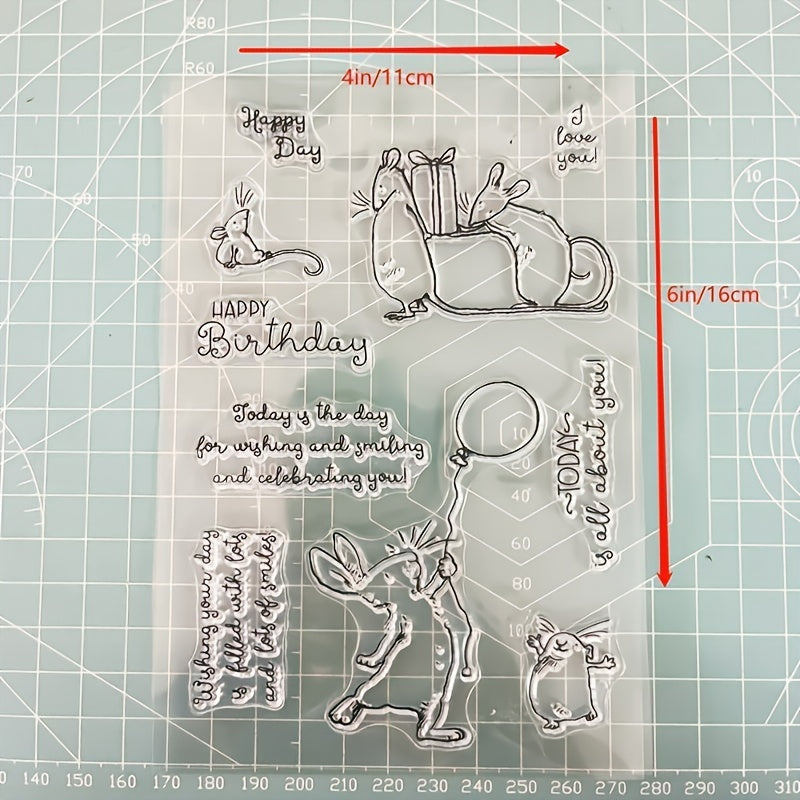 Cute Rabbit Transparent Silicone Stamps for Card Making DIY Scrapbooking