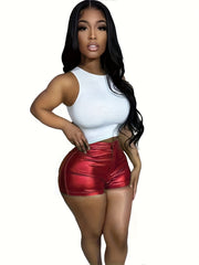 Sexy Ruched One Button Stretch Shorts