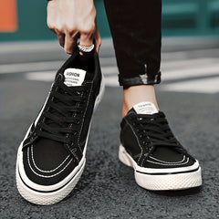 Men's Lace up Canvas Sneakers Skate Shoes Good Grip