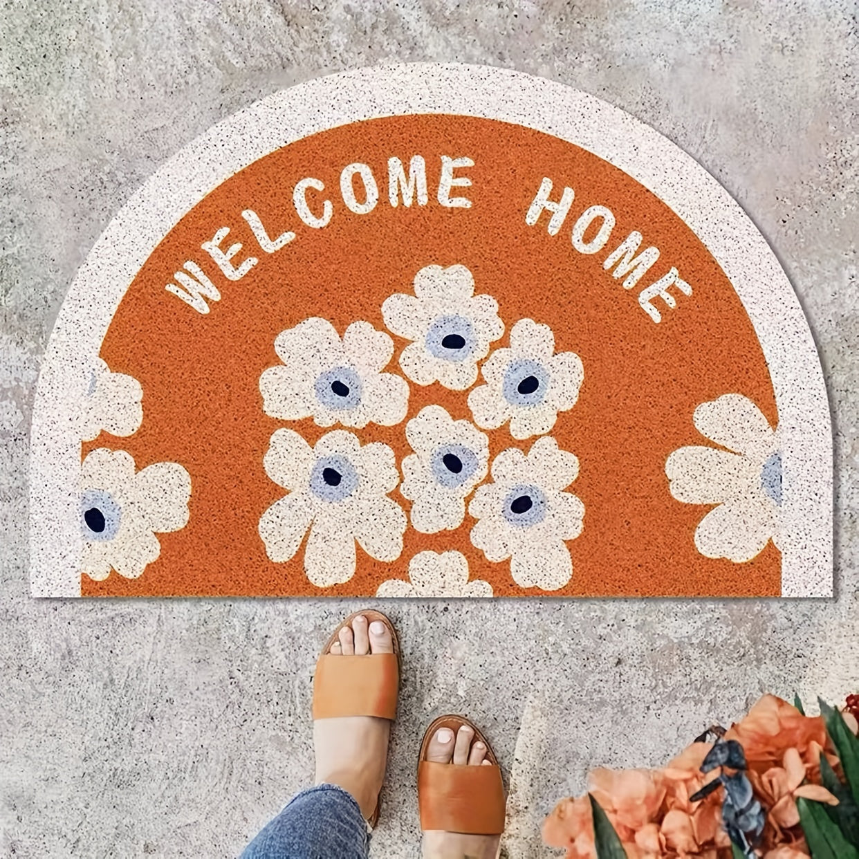 Decorative Vinyl Mesh Printed Floor Mat Anti-slip Rug