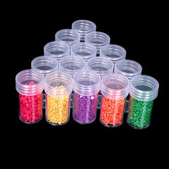 12pcs Clear Round Storage Bottles for DIY Craft and Jewelry