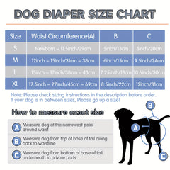 1pc Cartoon Washable Female Dog Diapers Reusable Leak Proof Puppy Diapers