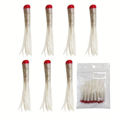 7pcs Tube Baits Soft Plastic Fishing Lure Grub Worm For Bass