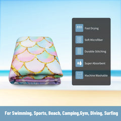 Microfiber Beach Towel Quick Drying 27.5 x 55 Water Absorbent Soft Towel