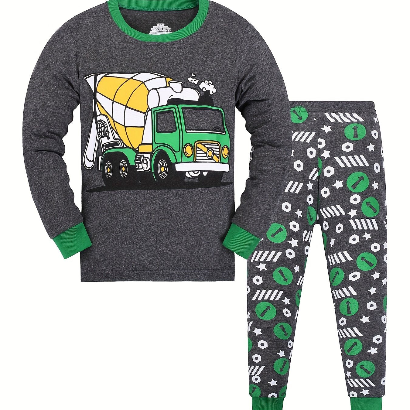 Toddler Mixer Truck Pajamas Long Sleeve Top & Pants Set