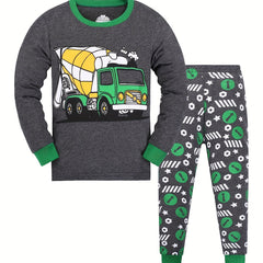 Toddler Mixer Truck Pajamas Long Sleeve Top & Pants Set
