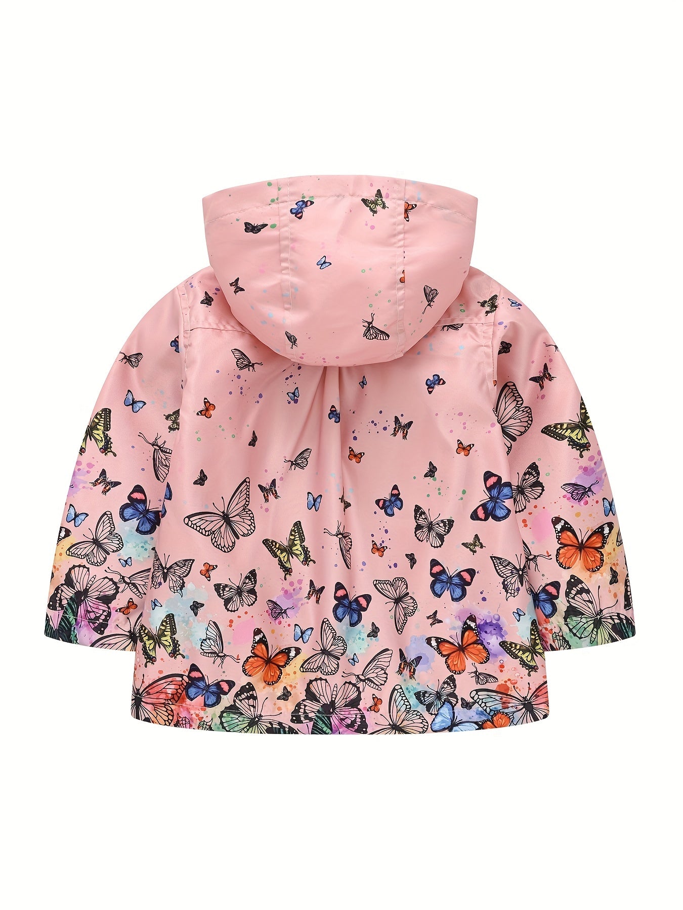 Girls Butterfly Cartoon Hooded Jacket