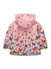 Girls Butterfly Cartoon Hooded Jacket