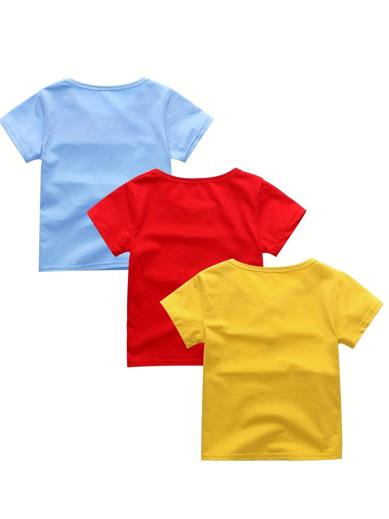 Summer Boys Stitching Letter Print T-shirts 3pcs