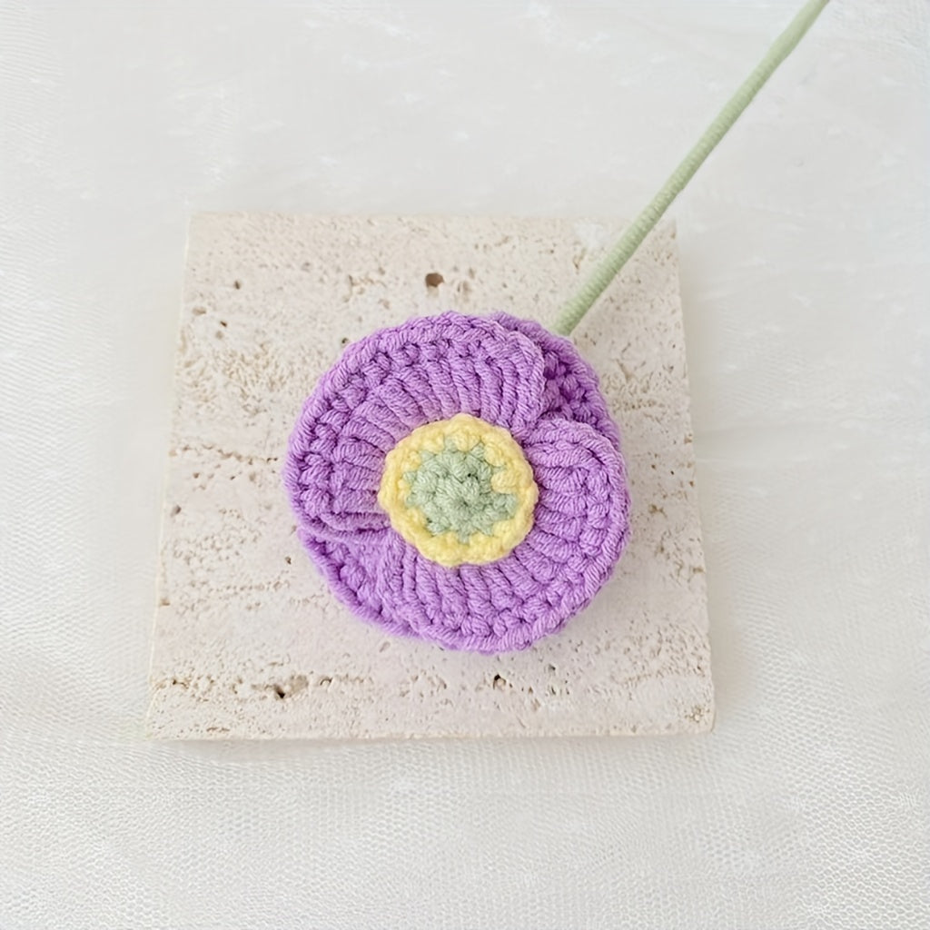 2pcs Crochet Corn Poppy Flower Forever Flower For Mother's Gift