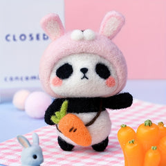 6 Adorable Panda Series Woolen Felt DIY Doll Decorations