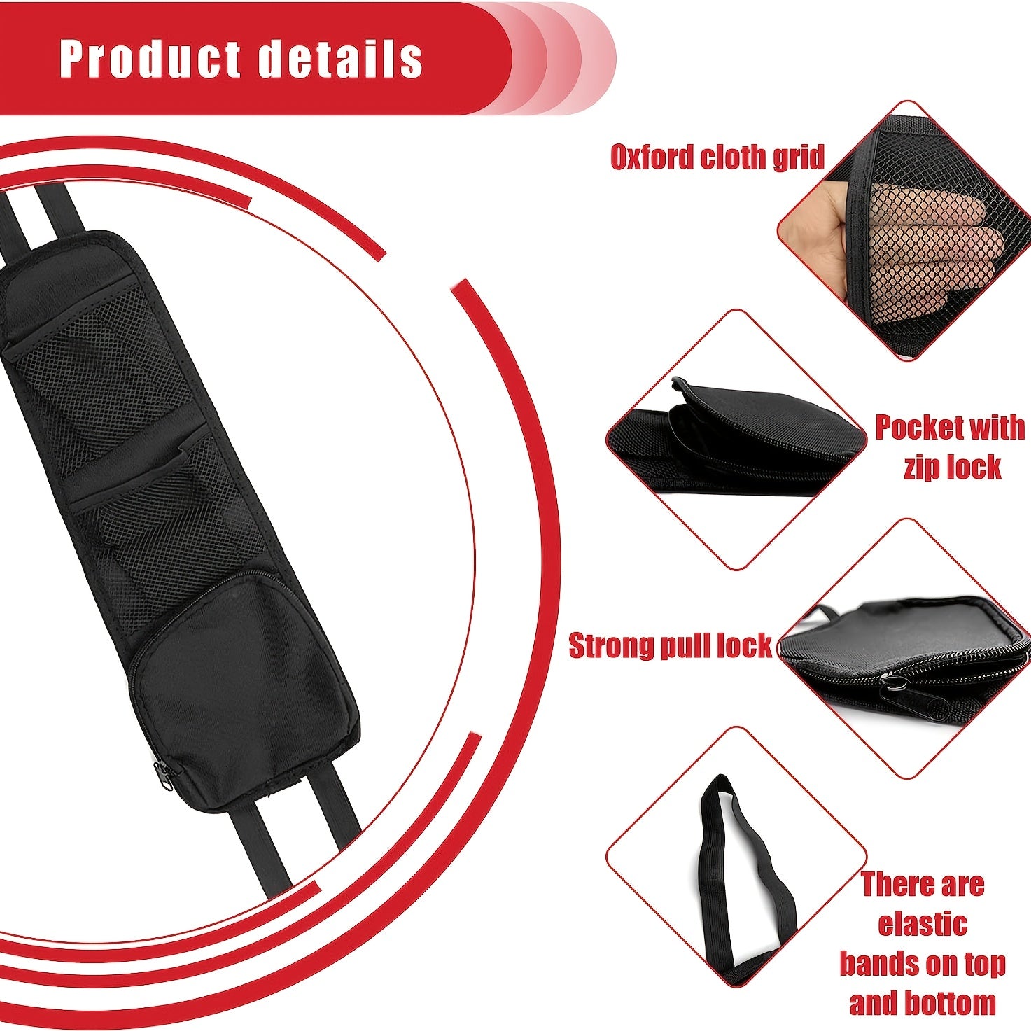 2PCS Car Seat Storage Hanging Bag Organizer Mesh Net Pocket