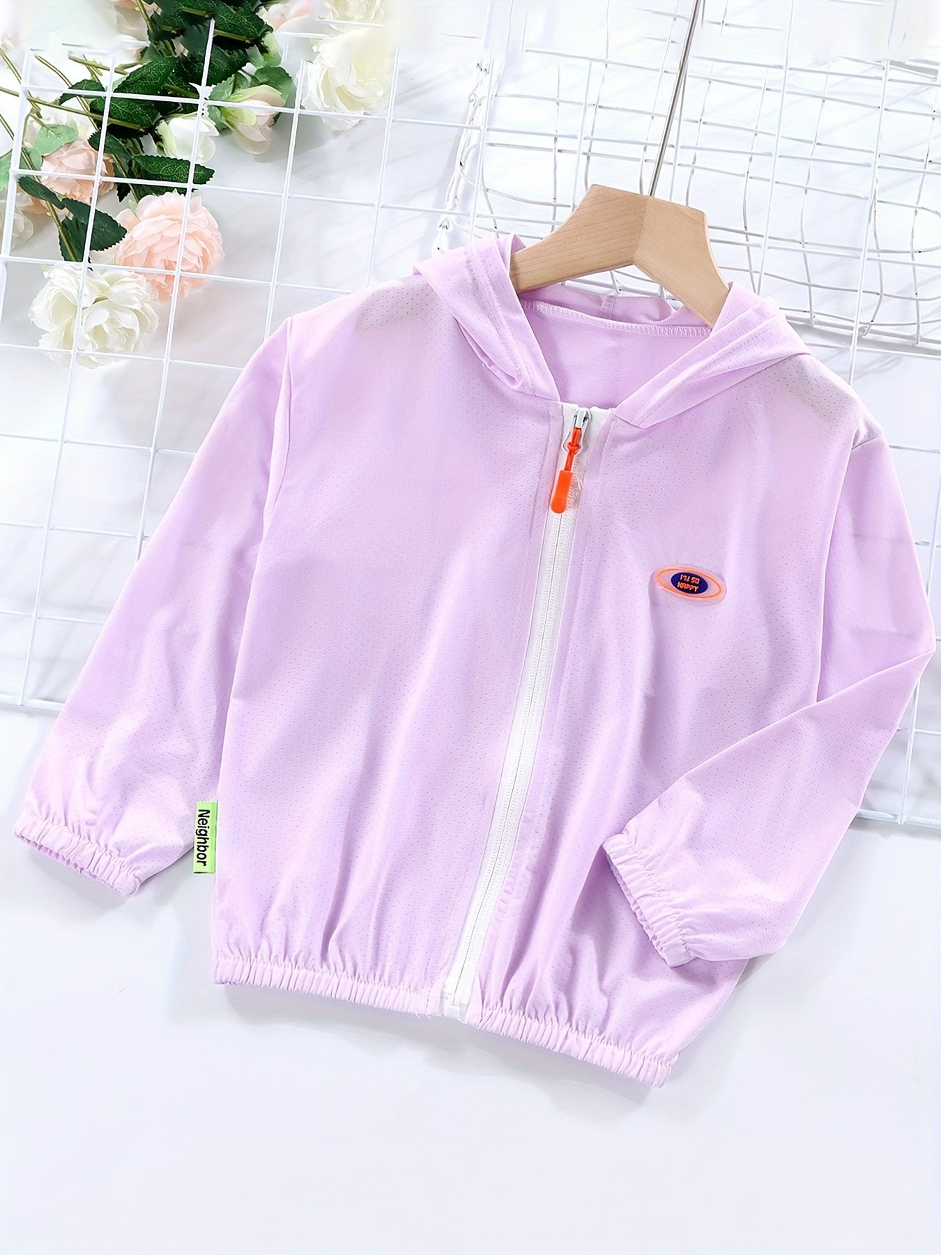 Girls Sunscreen Rash Guard Hoodie With Assorted Colors Ice Silk Outfit