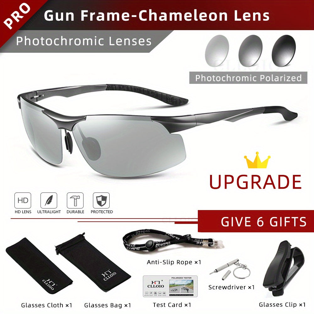 CLLOIO Photochromic Lens Polarized Sunglasses for Sports