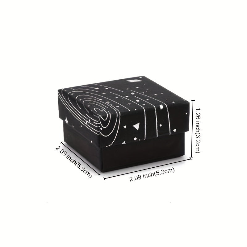 30pcs Galaxy Pattern Jewelry Gift Square Boxes 5.3x5.3x3 with Sponge