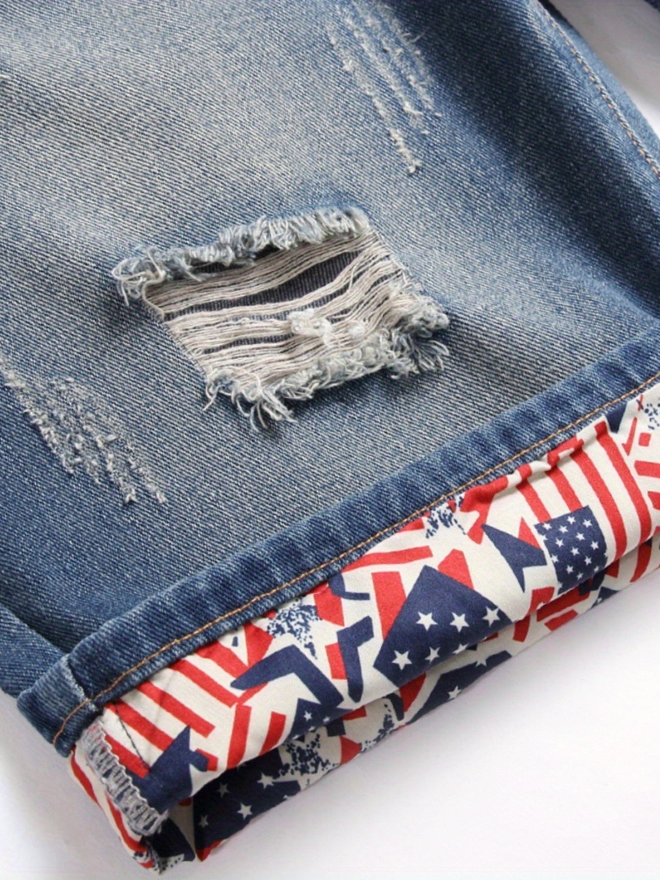 Men's Distressed Denim Shorts Casual Street Style Summer Wear