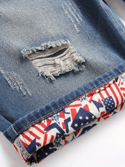 Men's Distressed Denim Shorts Casual Street Style Summer Wear