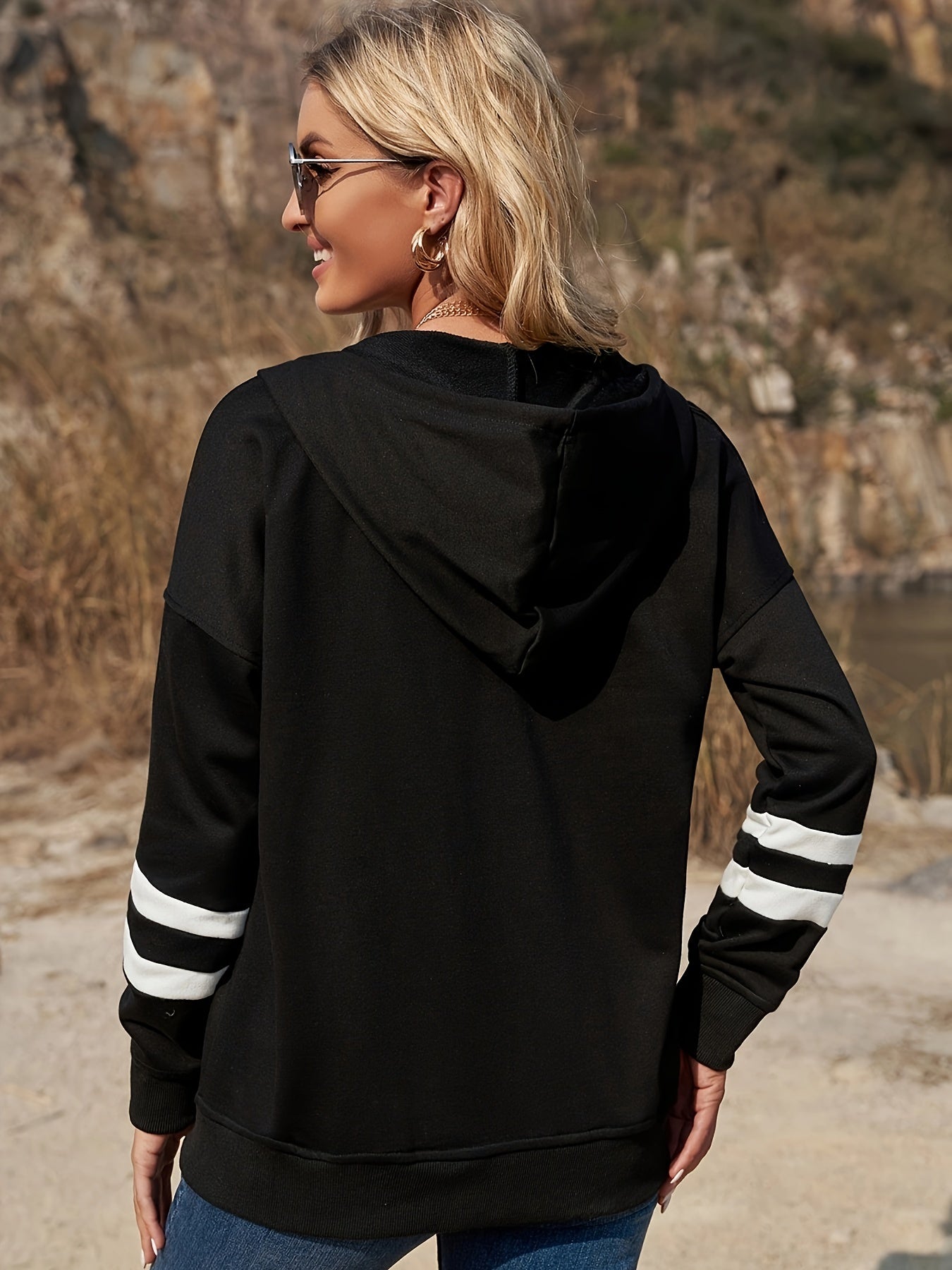 Long Sleeve Full Zip Up Hoodie Active Jacket