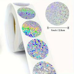500pcs Rainbow Laser Heart Stickers Scrapbooking Adhesive Labels