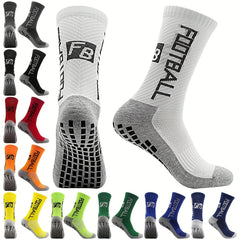 Non Slip Football Socks with Grip Pads, Breathable and Sweat-Absorbing