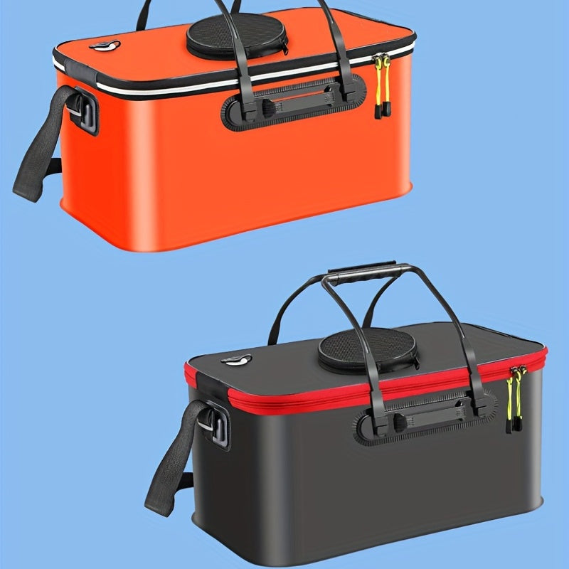 Foldable Fishing Bucket For Bait And Tackle Storage