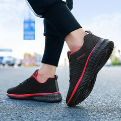 Women's Lace Up Knit Running Shoes Breathable Mesh Walking Shoes
