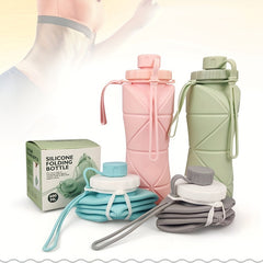 600ml Silicone Folding Water Cup Telescopic Bottle Outdoor Sports Travel Fitness