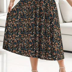 Women's Plus Ditsy Floral Print Maxi Skirt