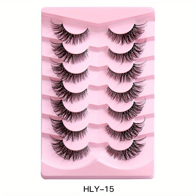 7 Pairs Fox Eye False Eyelashes Daily Stage Makeup Eyelashes