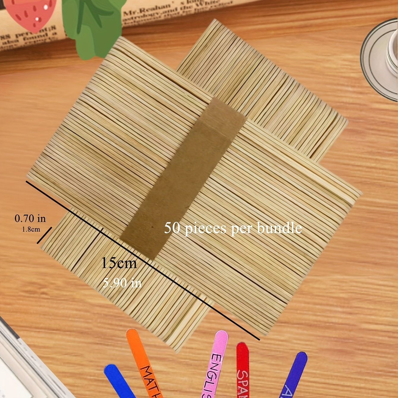 50 Large Popsicle Sticks for DIY Crafts