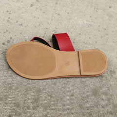 Women's Flat Slides Open Toe Sandals Slip On Beach Shoes