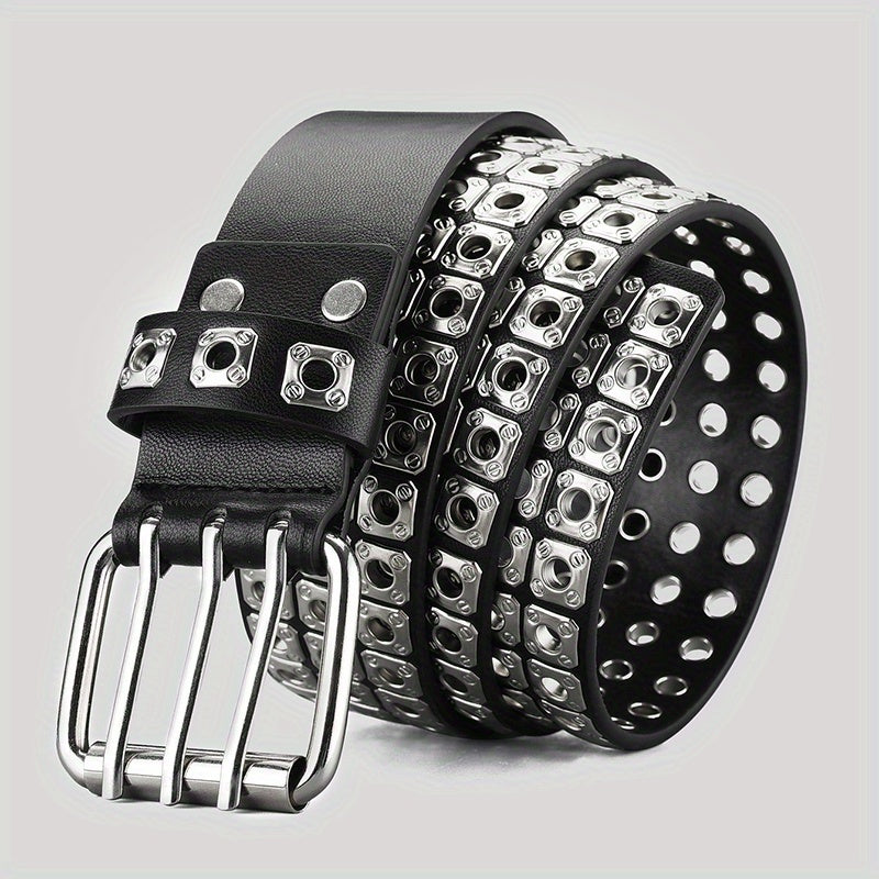 Full Metal Rivet Wide Waist Belt Punk Hip Hop Jeans Belt