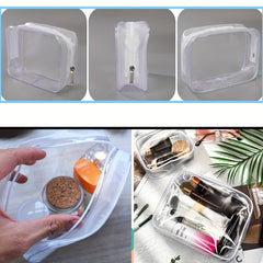Clear Makeup Bags Set Transparent Cosmetic Bag Travel Toiletry Zipper