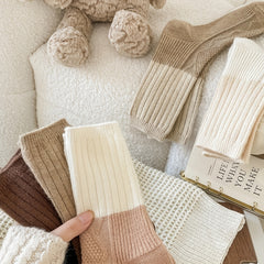 Colorblock Textured Mid Tube Socks Women's Stockings