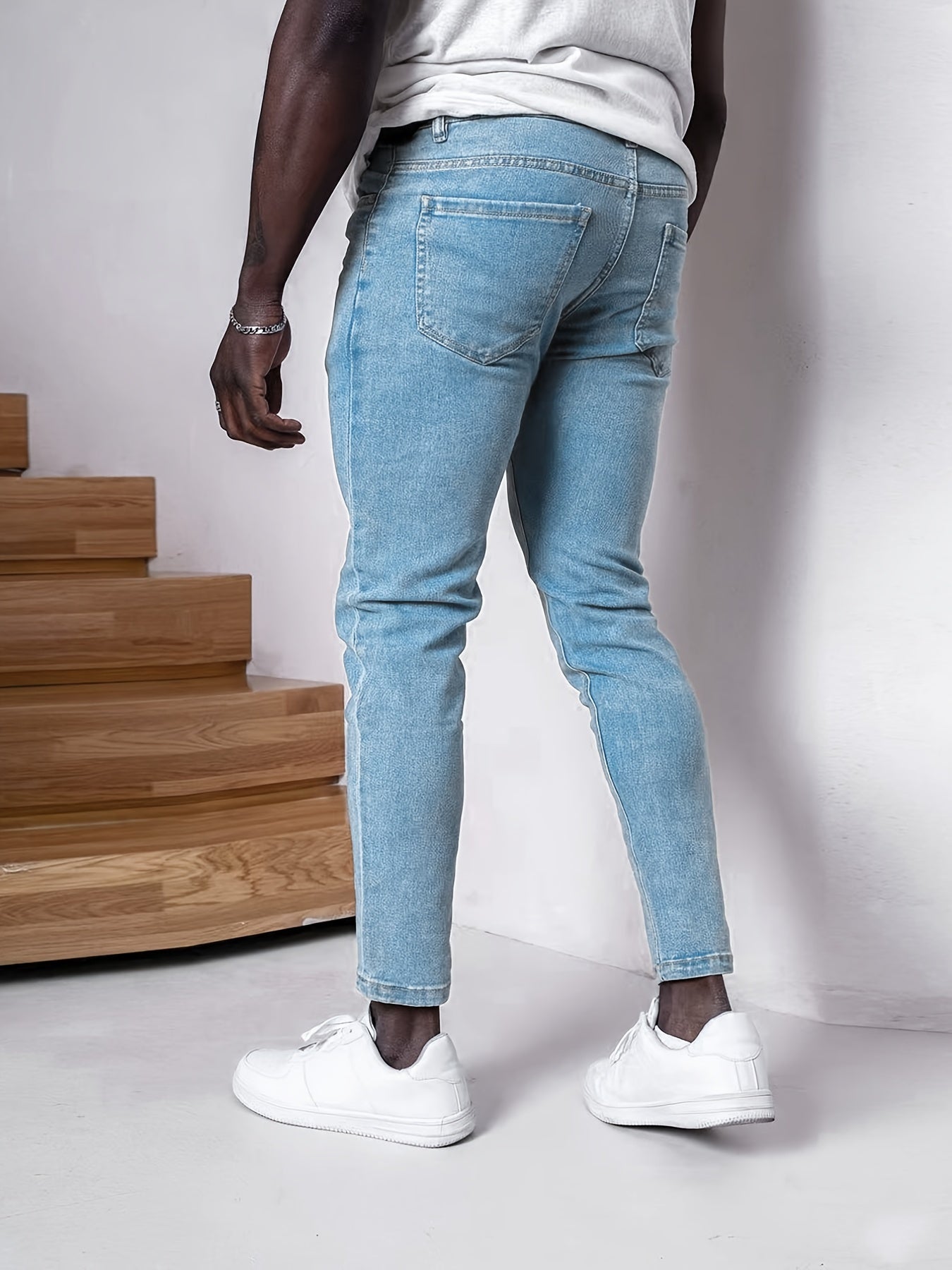 Men's Slim Fit Cotton Jeans Straight Leg