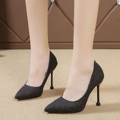 Glitter Pointed Toe High Heels Stiletto Bridesmaid Pumps