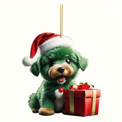 Cartoon Dog Car Rearview Mirror Pendant Christmas Tree Backpack Decoration