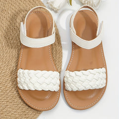 Girls' Casual Solid Open Toe Sandals Lightweight Breathable Beach Summer Sandals