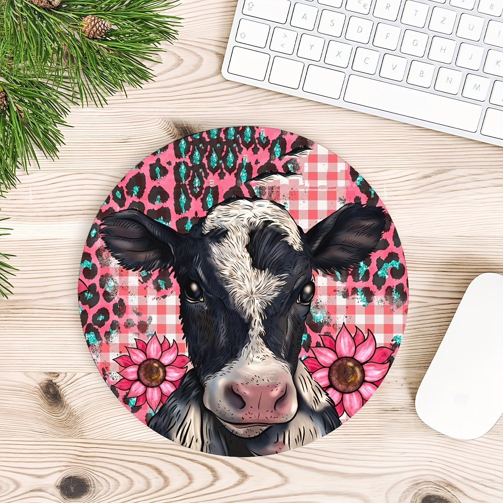 Cow Mouse Pad Non slip Rubber Base Comfortable Waterproof Mouse Pad for Computer