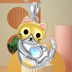 Yellow Cat Necklace Men And Women Banquet Jewelry Couple