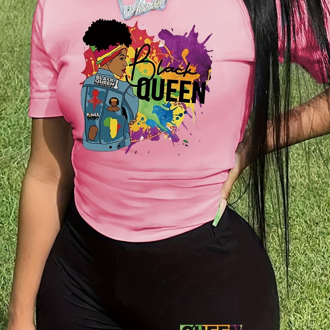 Cartoon Figure & Letter Print 2 Piece Set