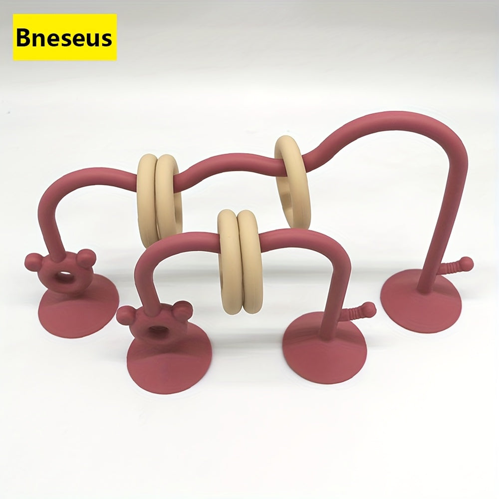 Silicone Educational Toy w/Suction Cup Seat Desk & Bead Rolling Toy