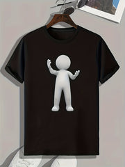 Abstract Pattern Print Mens Graphic T shirt for Summer