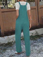 Solid Knot Strap Overall Jumpsuit Casual