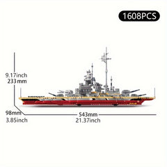 Battleship Building Blocks Military Boat Toy Carrier Assembly Set